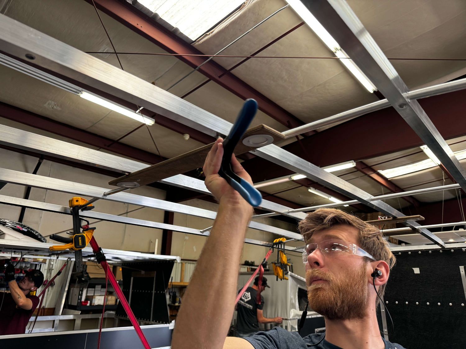 constructing roof of camper